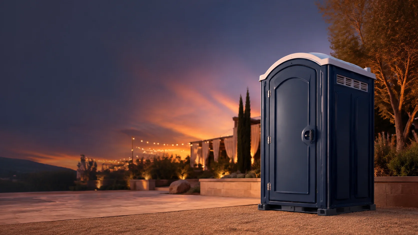 Portable restroom shown for rental planning in Bristol, TN